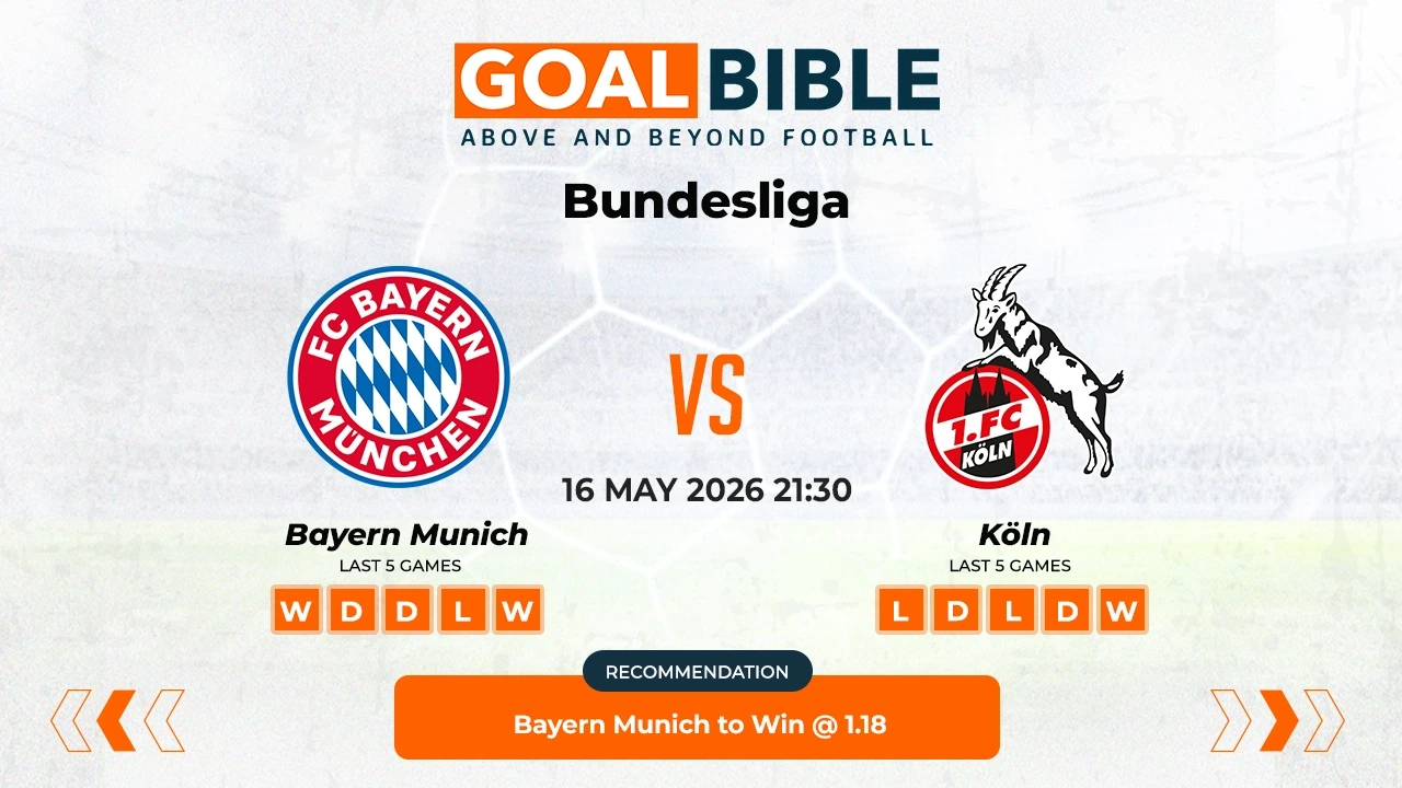 Bayern Munich vs Koln Free Prediction & Betting Tips | May 2026