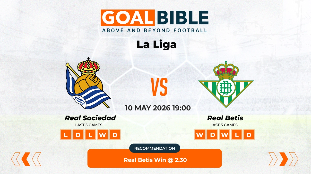 Real Sociedad vs Real Betis Free Prediction & Betting Tips | May 2026