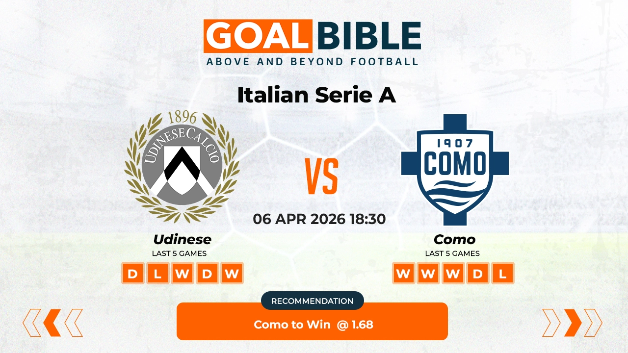 Udinese vs Como Prediction & Analysis | GoalBible Free Predictions, Stats, Tips & Odds