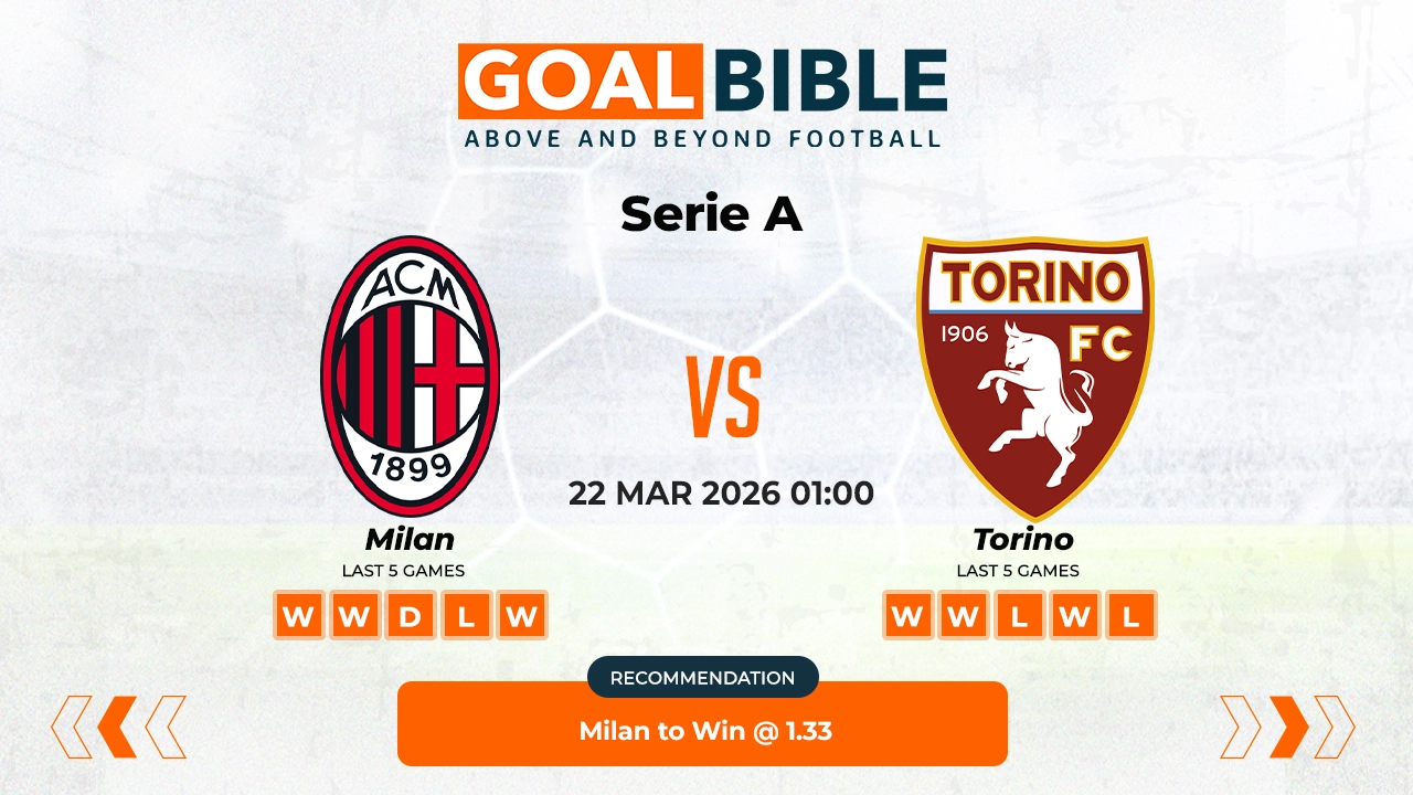 Milan vs Torino Prediction & Analysis | GoalBible Free Predictions, Stats, Tips & Odds