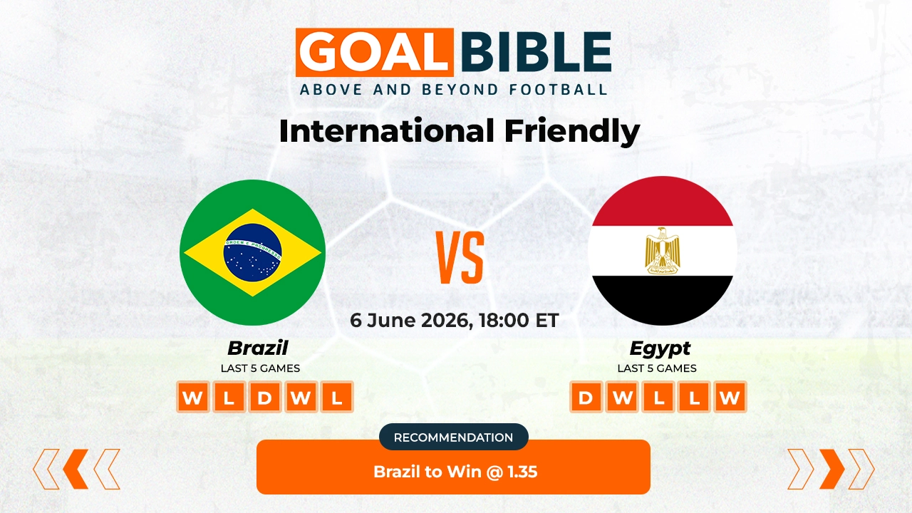 Brazil vs Egypt Free Prediction and Betting Tips | June 2026
