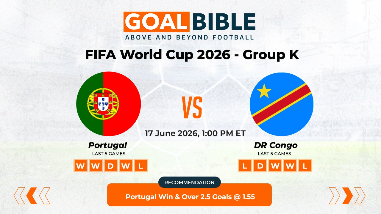Portugal vs DR Congo Free Prediction and Betting Tips | June 2026