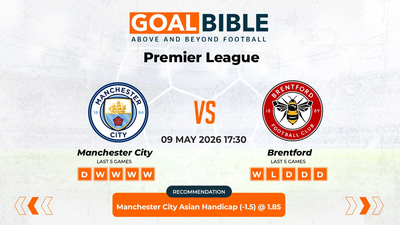 Manchester City vs Brentford Free Prediction & Betting Tips | May 2026