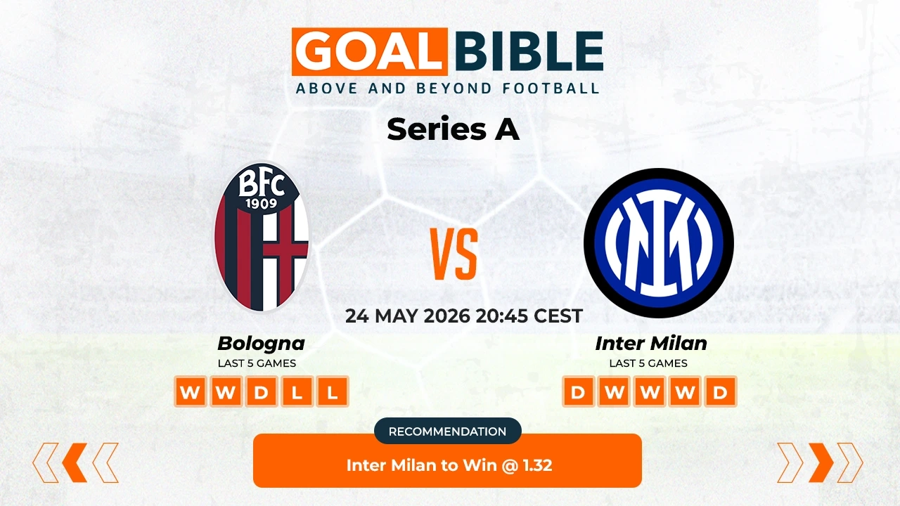 Bologna vs Inter Milan Free Prediction & Betting Tips | May 2026