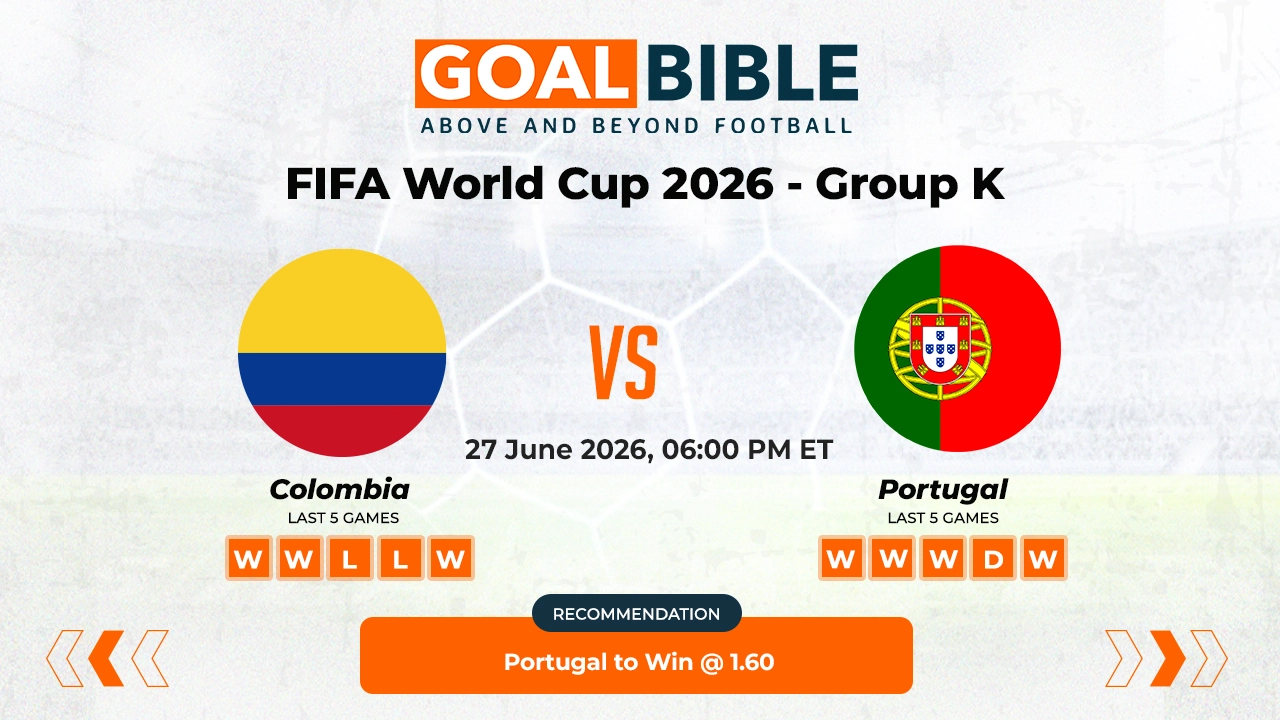 Colombia vs Portugal Free Prediction and Betting Tips | June 2026