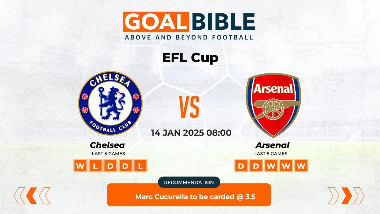 Chelsea vs Arsenal Prediction & Analysis | GoalBible Free Predictions, Stats, Tips & Odds