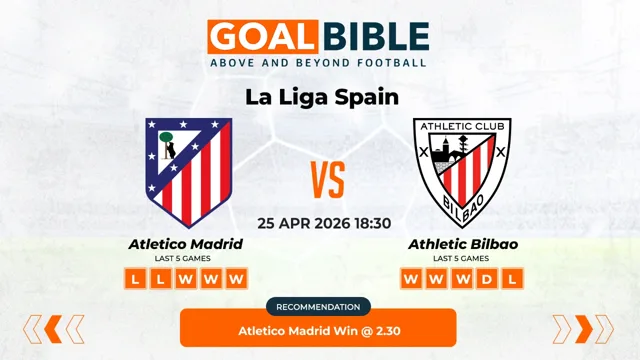 Atletico Madrid vs Athletic Bilbao Prediction & Analysis | GoalBible Free Predictions, Stats, Tips & Odds