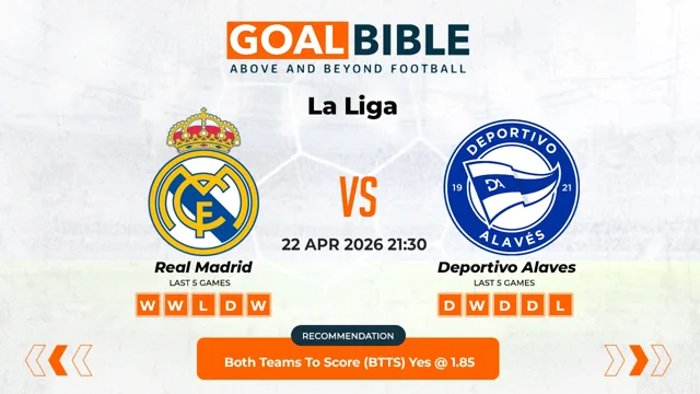 Real Madrid vs Deportivo Alaves Prediction & Analysis | GoalBible Free Predictions, Stats, Tips & Odds