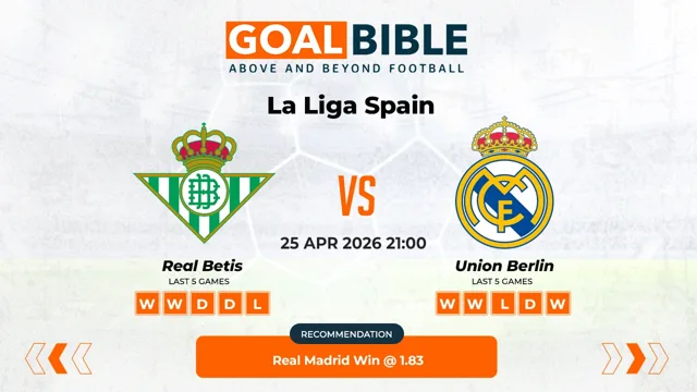 Real Betis vs Real Madrid Prediction & Analysis | GoalBible Free Predictions, Stats, Tips & Odds