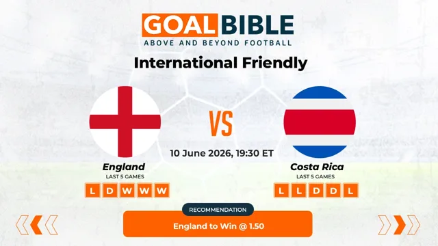 England vs Costa Rica Free Prediction and Betting Tips | June 2026