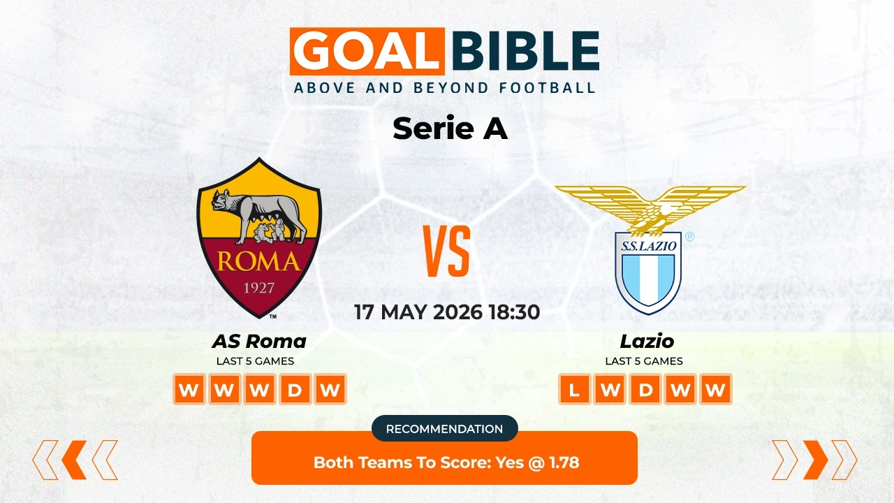AS Roma vs SS Lazio Serie A Best and Free Prediction Odds and Stats by GoalBible.