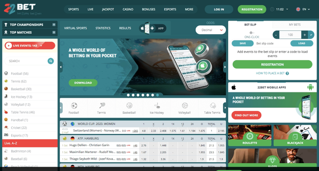 22Bet Sports Betting Market coverage and market offers reviewed vby GoalBible