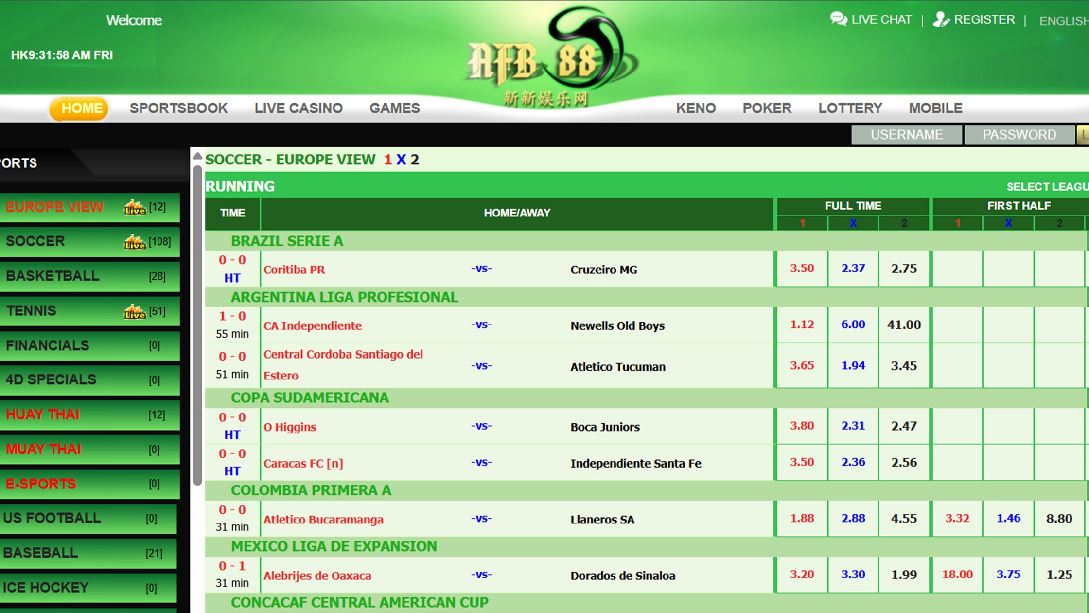AFB88 website interface