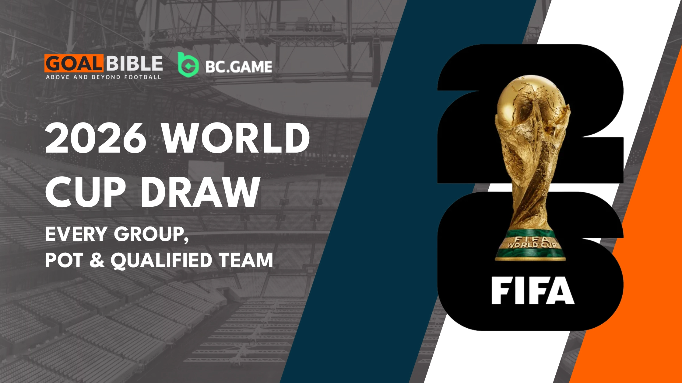 The 2026 World Cup draw is complete with full groups, pots, and qualified teams revealed, plus a step-by-step BC.Game signup bonus guide from GoalBible
