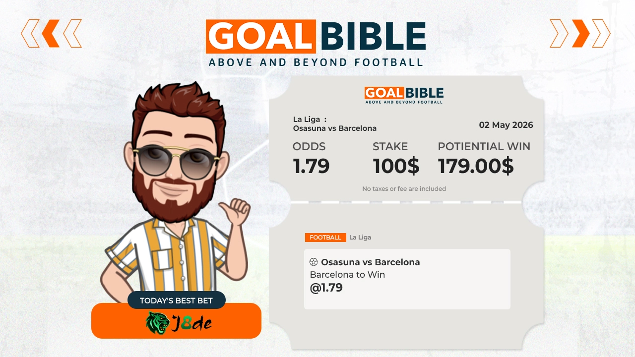 La Liga Osasuna vs Barcelona best & free betting tips with J8DE by GoalBible.