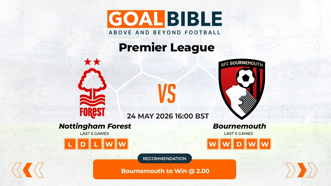 Nottingham Forest vs Bournemouth Premier League Best and Free Prediction Odds and Stats by GoalBible.