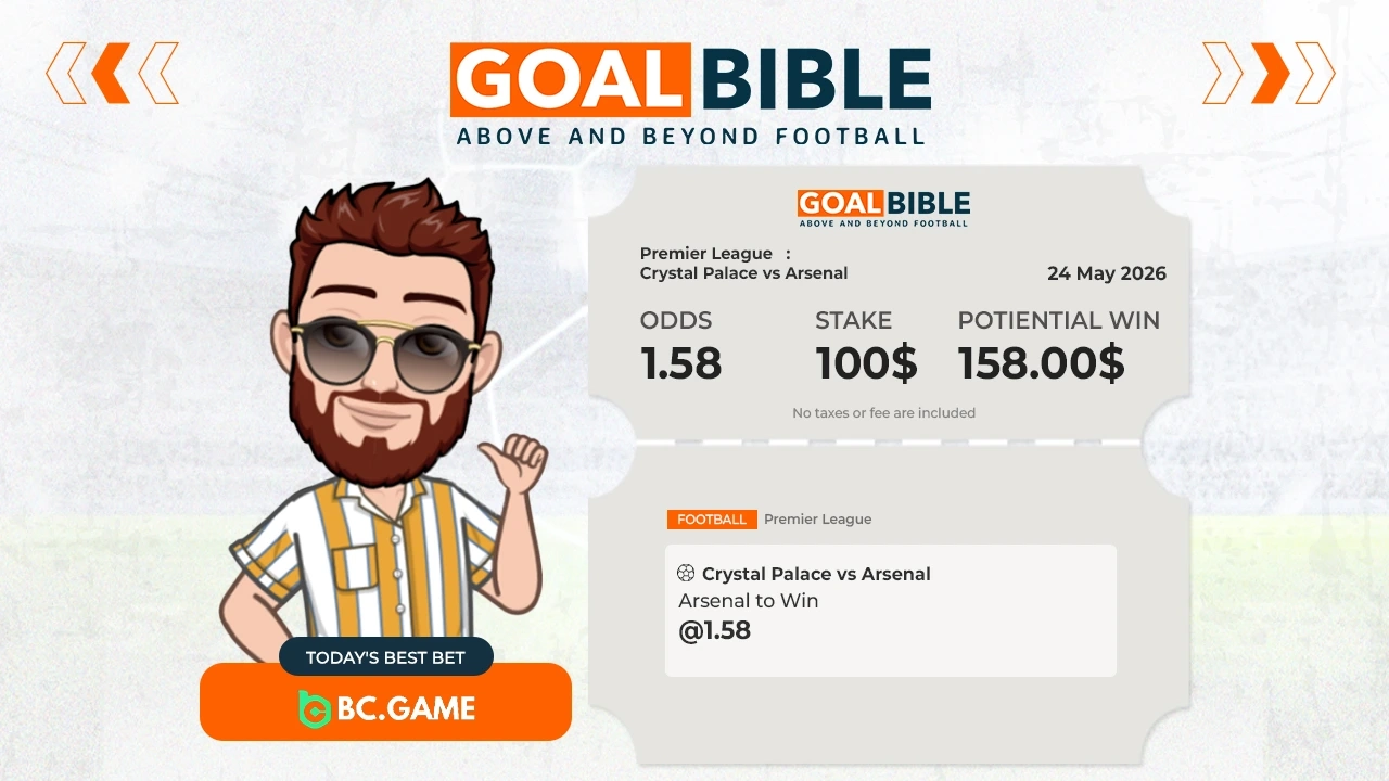 Premier League Crystal Palace vs Arsenal best & free betting tips with BC Game by GoalBible.
