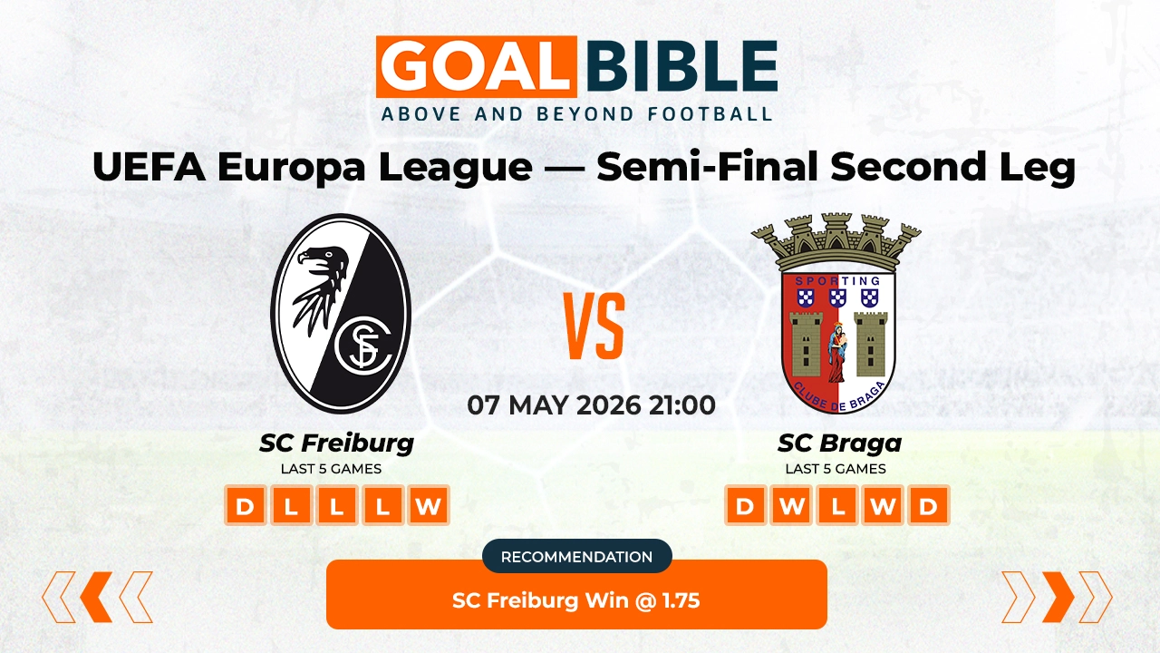 SC Freiburg vs SC Braga Europa League Semi-Final Best and Free Prediction Odds and Stats by GoalBible.