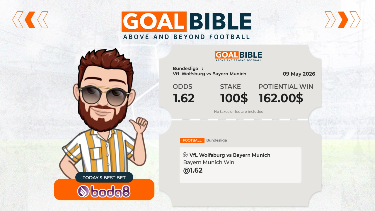 Bundesliga Wolfsburg vs Bayern Munich best & free betting tips with Boda8 by GoalBible.