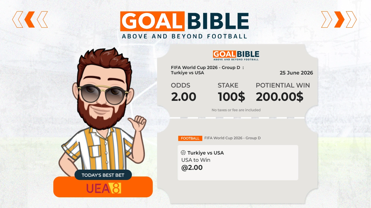 FIFA World Cup 2026 Group D Turkiye vs USA best and free betting tips with UEA8 by GoalBible.