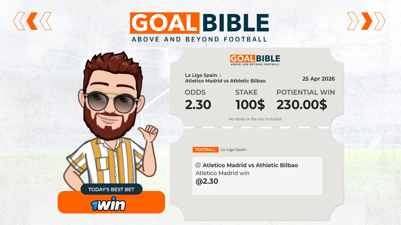 1Win Odds on Atletico Madrid vs Athletic Bilbao Free Prediction and analysis by GoalBible