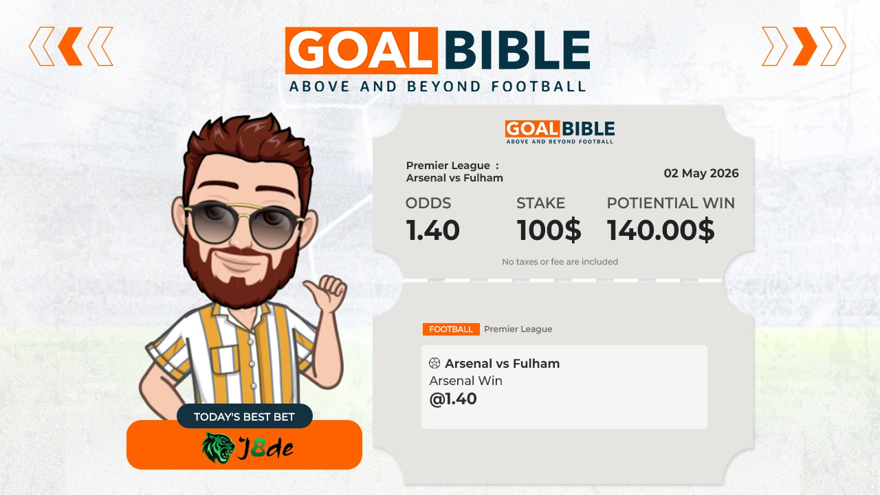 Premier League Arsenal vs Fulham best & free betting tips with J8DE by GoalBible.