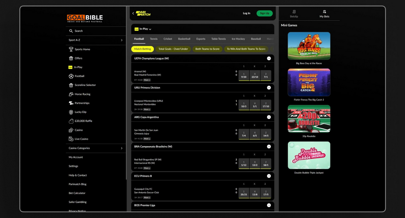 Paritmatch sports betting experience and player preference by GoalBible