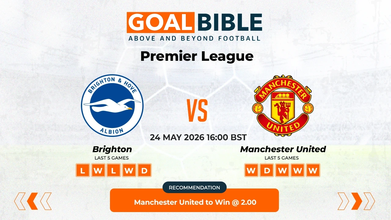 Brighton vs Manchester United Premier League Best and Free Prediction Odds and Stats by GoalBible.
