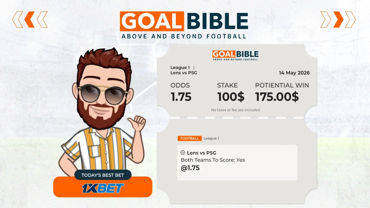 Ligue 1 Lens vs PSG best & free betting tips with 1xbet by GoalBible.