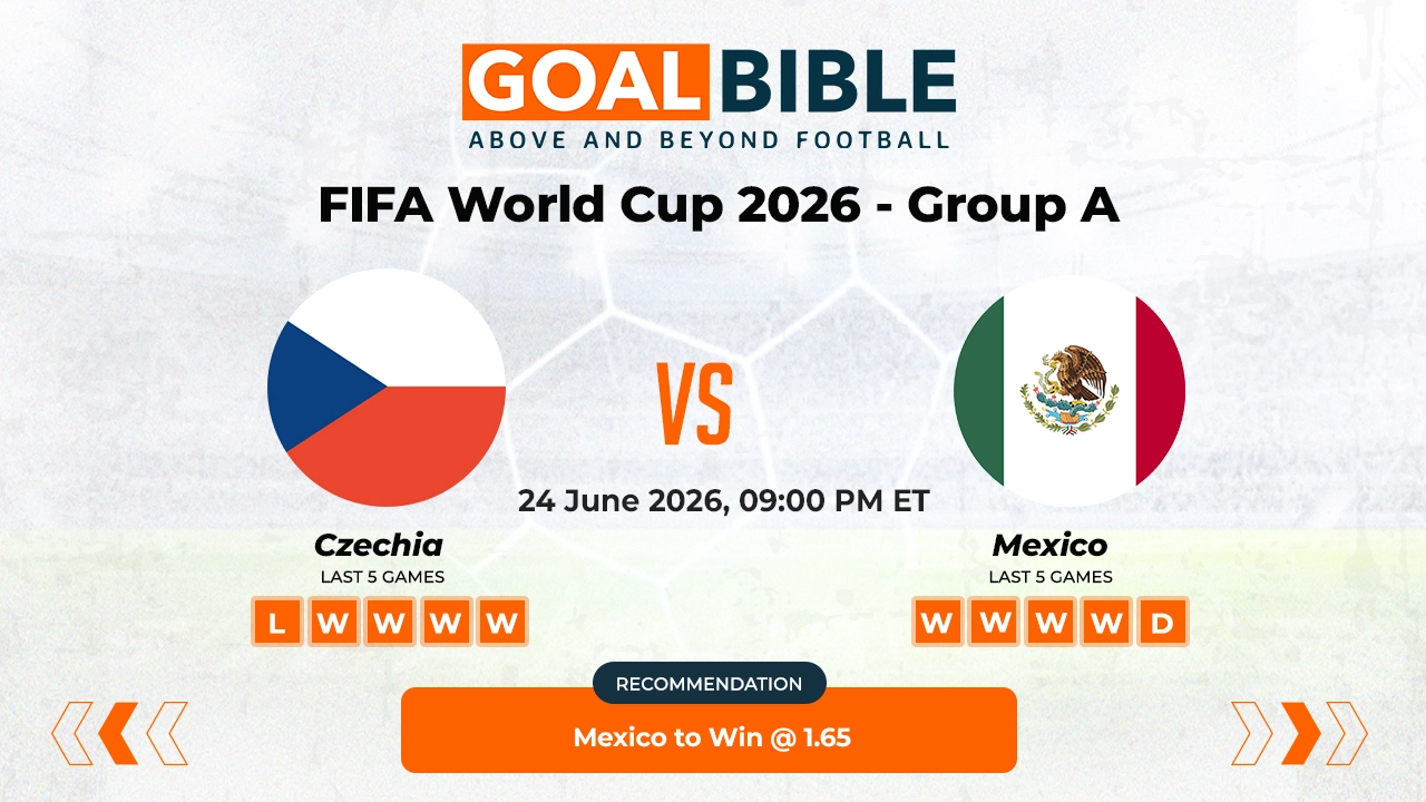 Czechia vs Mexico FIFA World Cup 2026 Best and Free Prediction Odds and Stats by GoalBible.