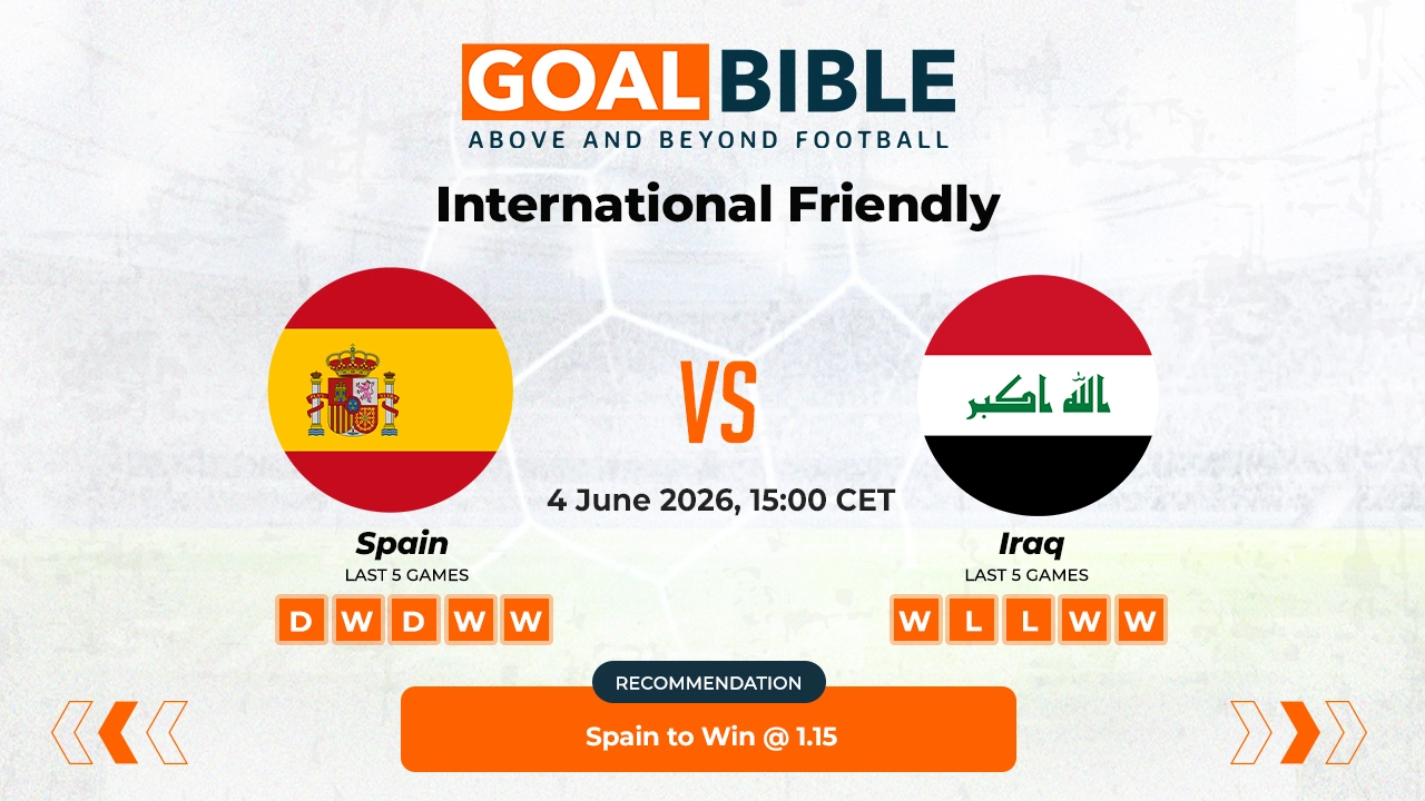 Spain vs Iraq International Friendly Best and Free Prediction Odds and Stats by GoalBible.