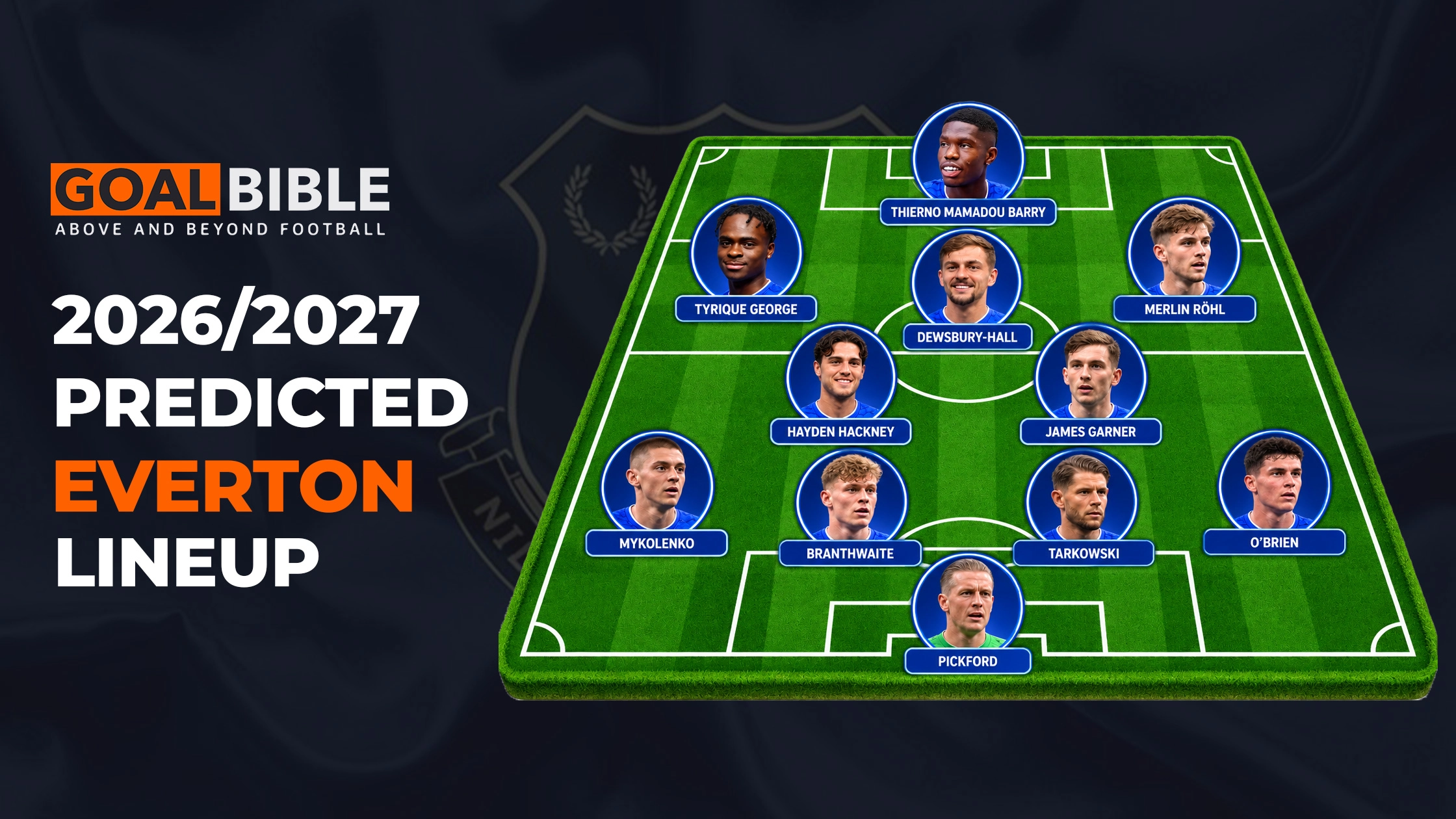 Everton predicted lineup and formation for 2026/27 season