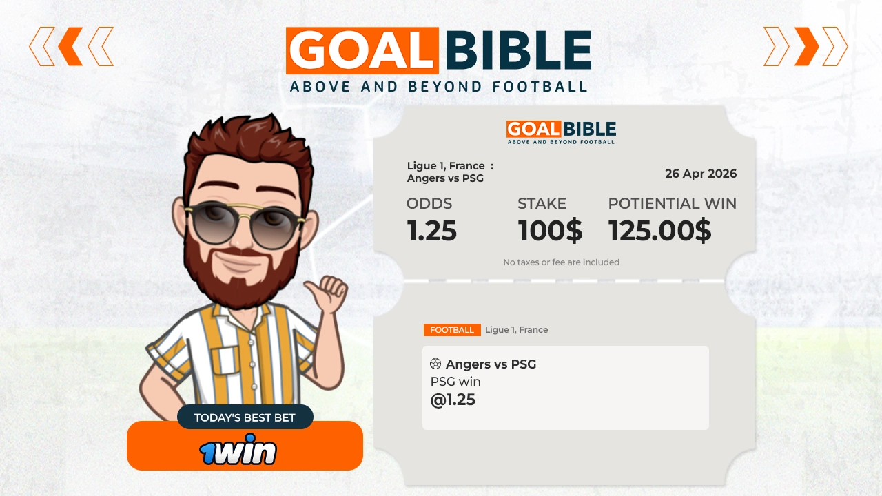 Ligue 1 Angers vs PSG best & free betting tips with 1Win by GoalBible.