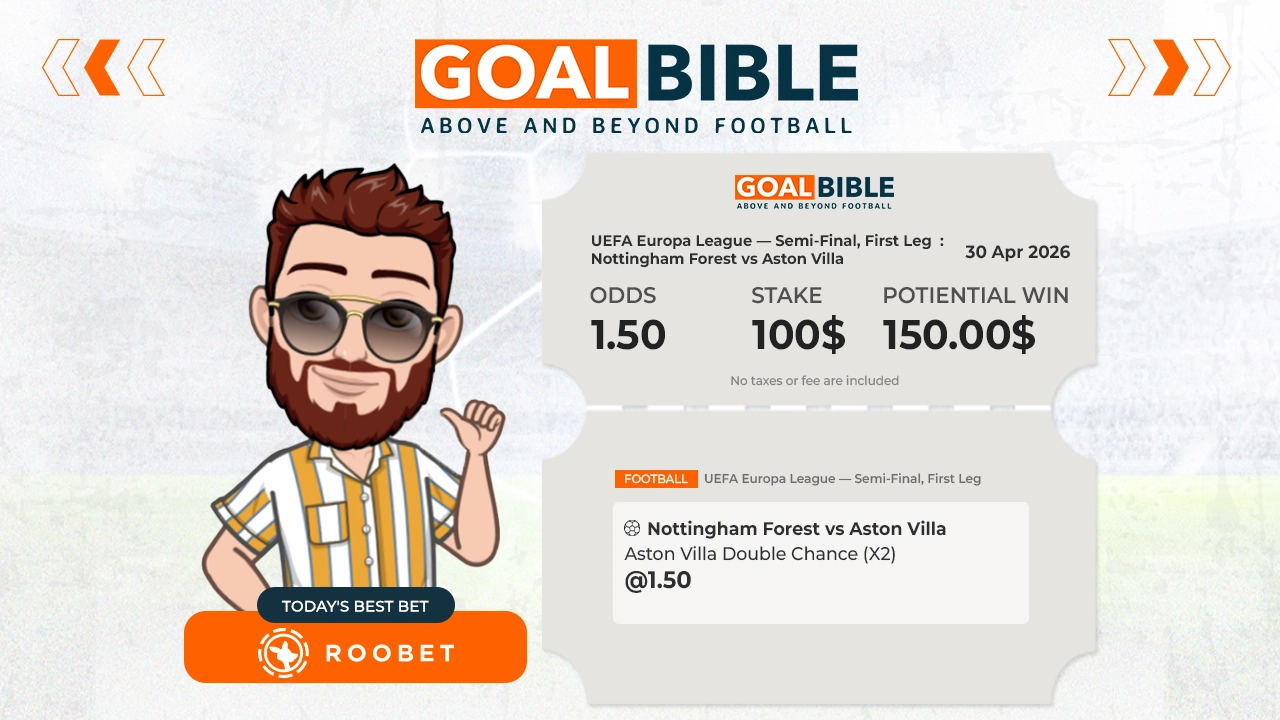 UEFA Europa League Nottingham Forest vs Aston Villa best & free betting tips with Roobet by GoalBible.