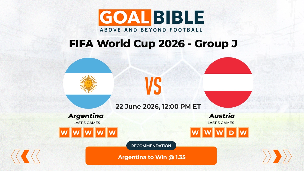 Argentina vs Austria FIFA World Cup 2026 Best and Free Prediction Odds and Stats by GoalBible.