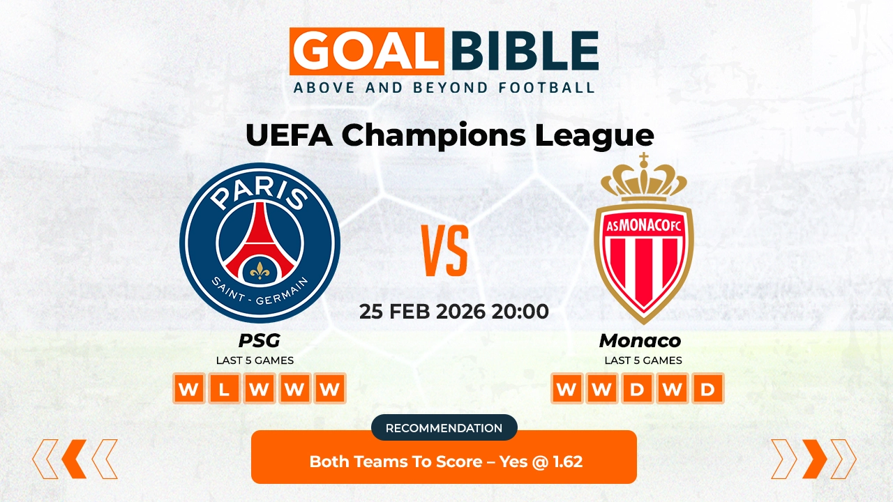PSG vs Monaco UEFA Champions League Best and Free Prediction Odds and Stats by GoalBible.