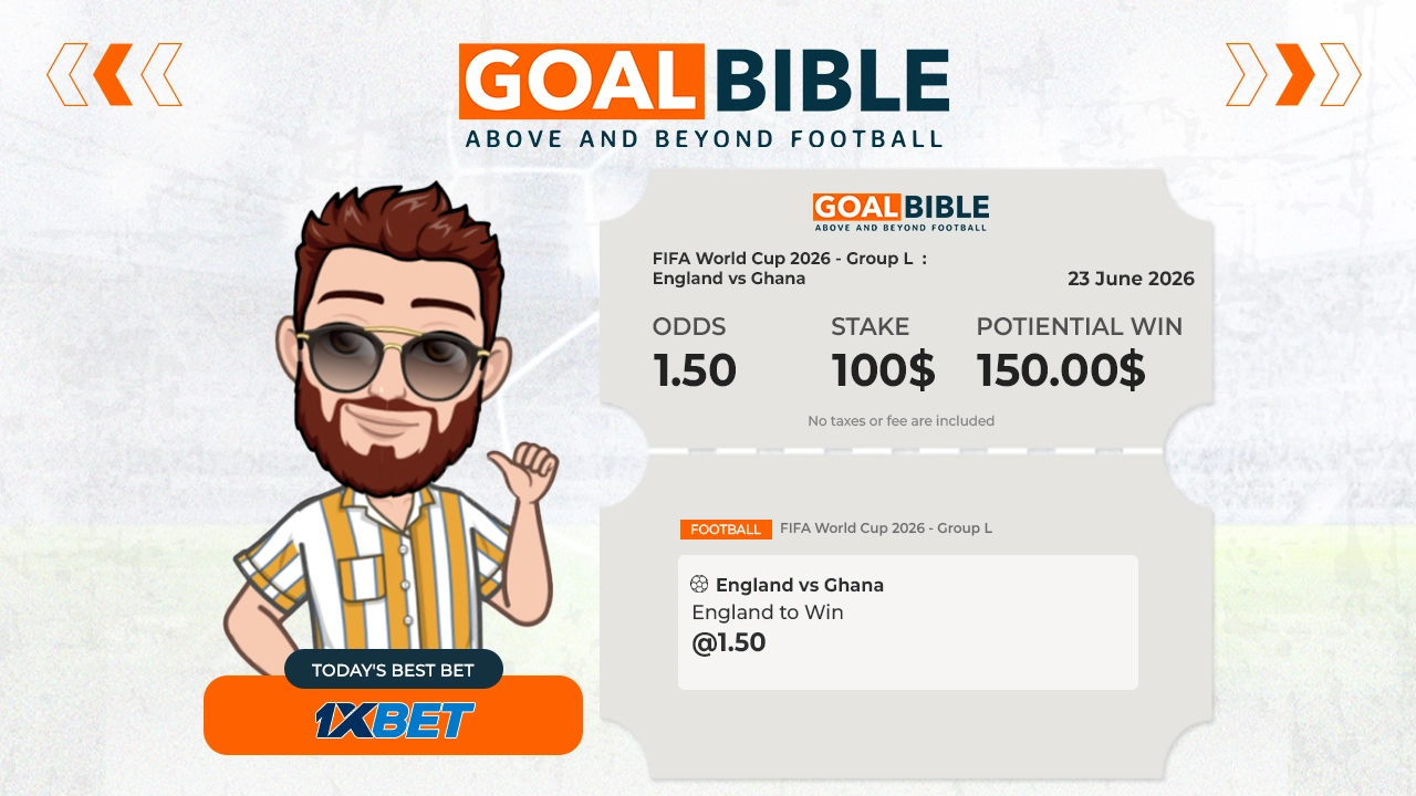 FIFA World Cup 2026 Group L England vs Ghana best and free betting tips with 1xbet by GoalBible.