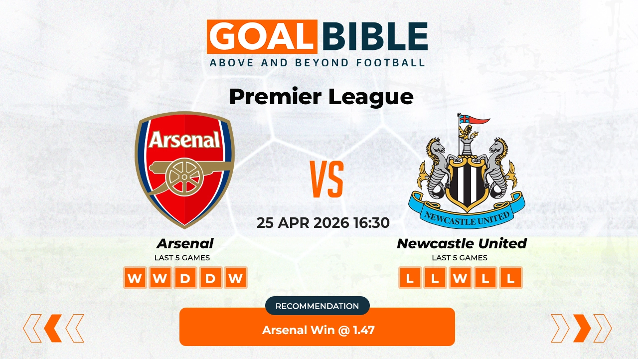 Arsenal vs Newcastle United Premier League Best and Free Prediction Odds and Stats by GoalBible.