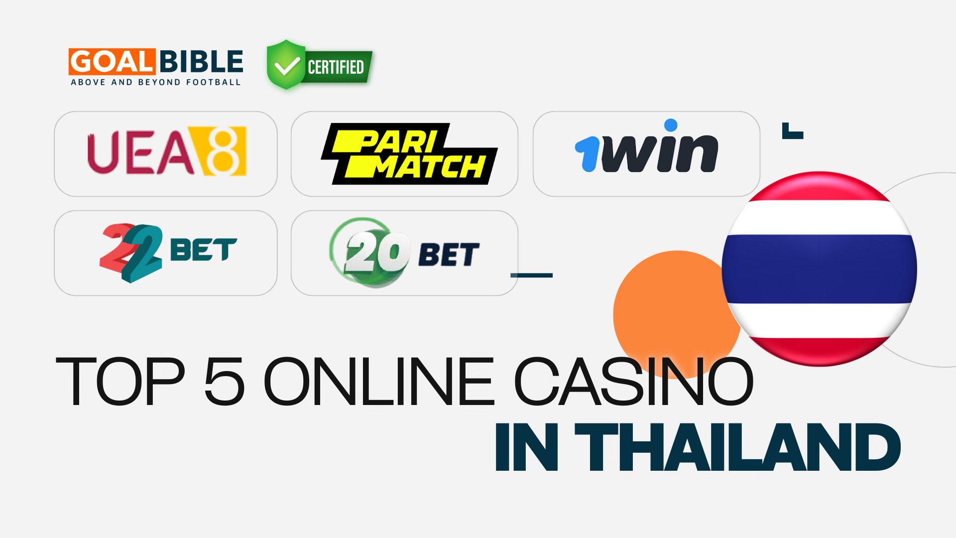 2026 Latest Top 5 Best and Trusted Online Casino for Sports Betting players in Thailand verifed by GoalBible Expert Punters