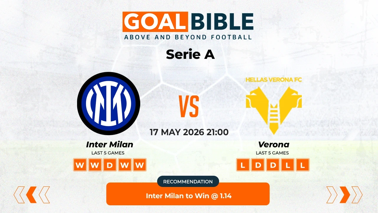 Inter Milan vs Hellas Verona Serie A Best and Free Prediction Odds and Stats by GoalBible.