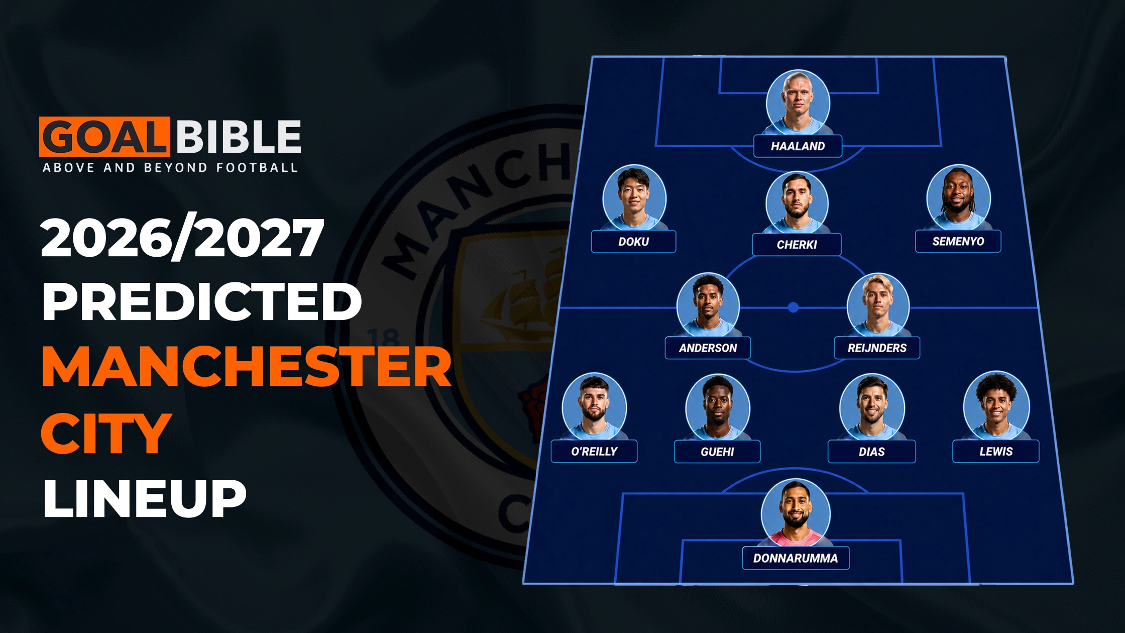 Manchester City 2026/27 predicted lineup