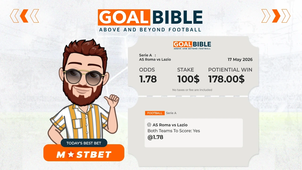 Italian Serie A AS Roma vs SS Lazio best & free betting tips with Mostbet by GoalBible.