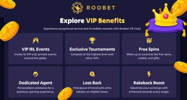 Roobet VIP program for VIP whale players and high bettors 