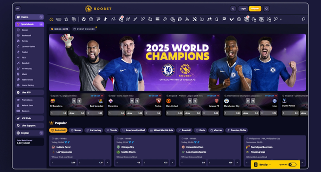 Roobet best sports betting platform powered by Betby with the best odds