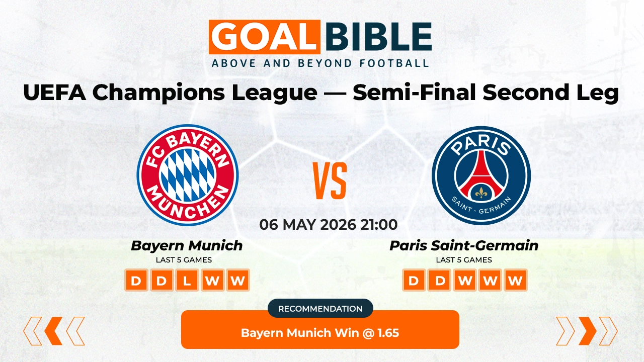  Bayern Munich vs PSG Champions League Semi-Final Best and Free Prediction Odds and Stats by GoalBible.